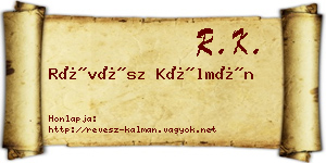 Révész Kálmán névjegykártya