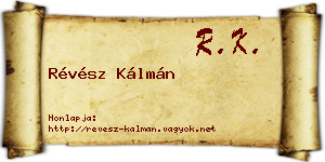 Révész Kálmán névjegykártya